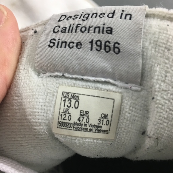 (SOLD) Vans Mens White Leather High Top SK8 Shoes - Picture 7 of 7